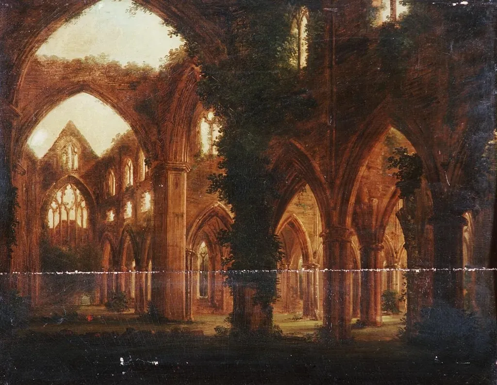 Tintern Abbey, by J. Ashford, oil, 1800