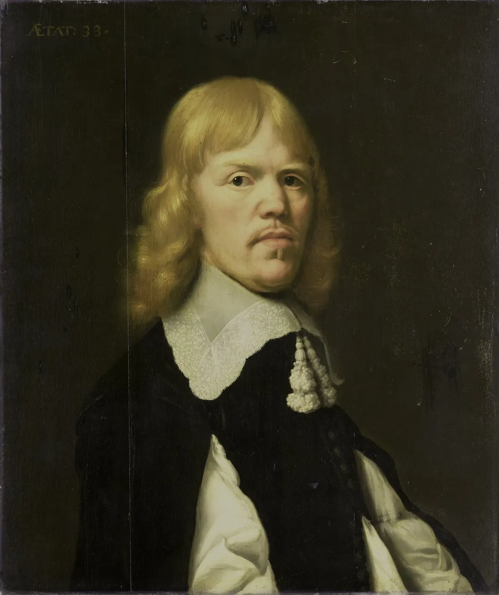 Portrait of a man, by J. Attama, oil, 1655