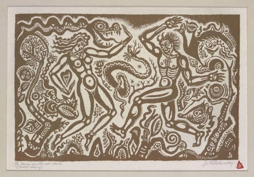 The dancer and the poor devil, by J Belohorsky, 1950
