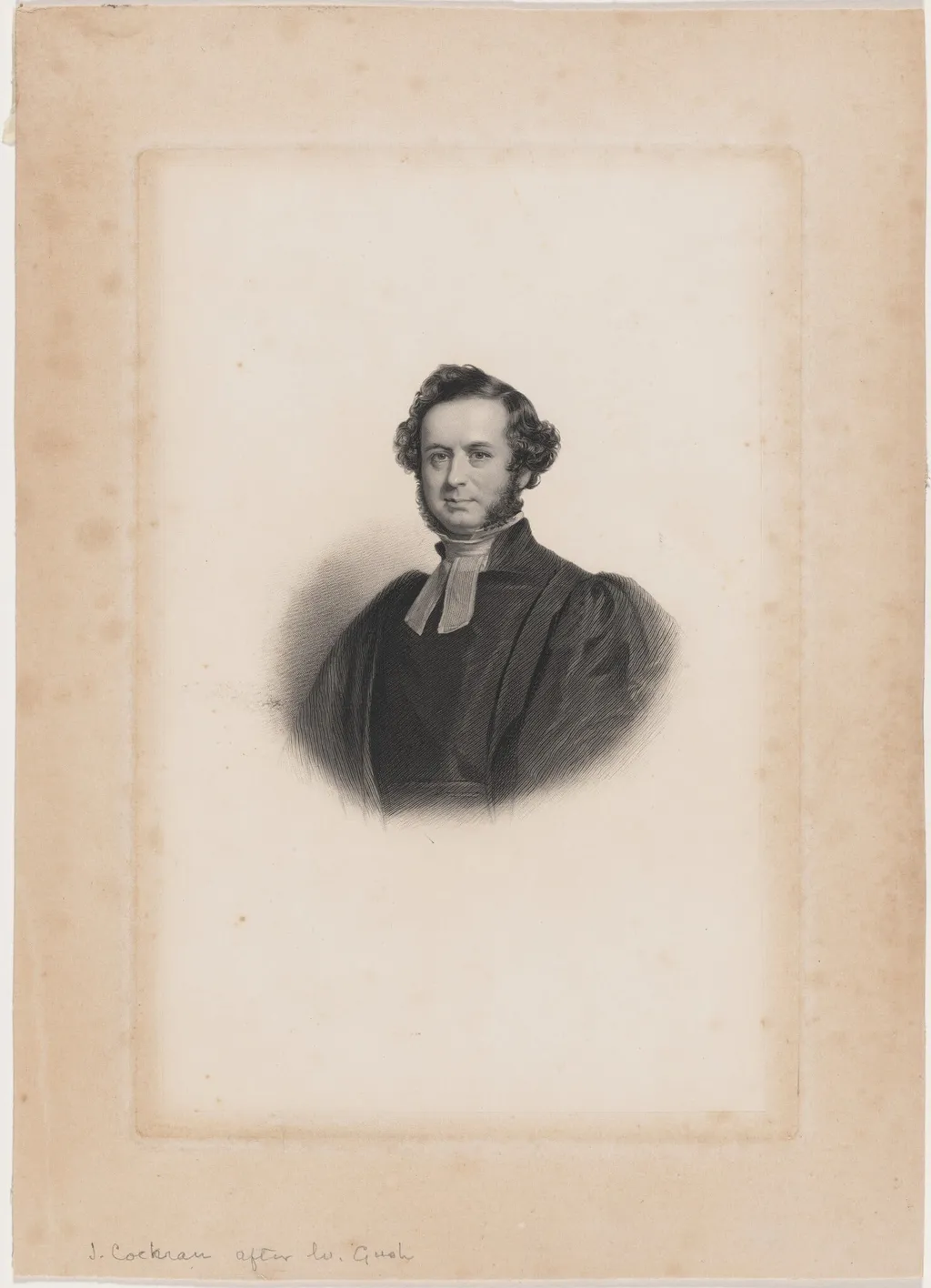 Clergyman (?), by J. Cochran, ink, 1840
