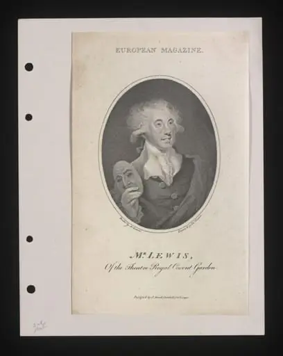 Mr. Lewis of the Theatre Royal Covent Garden, by J Corner