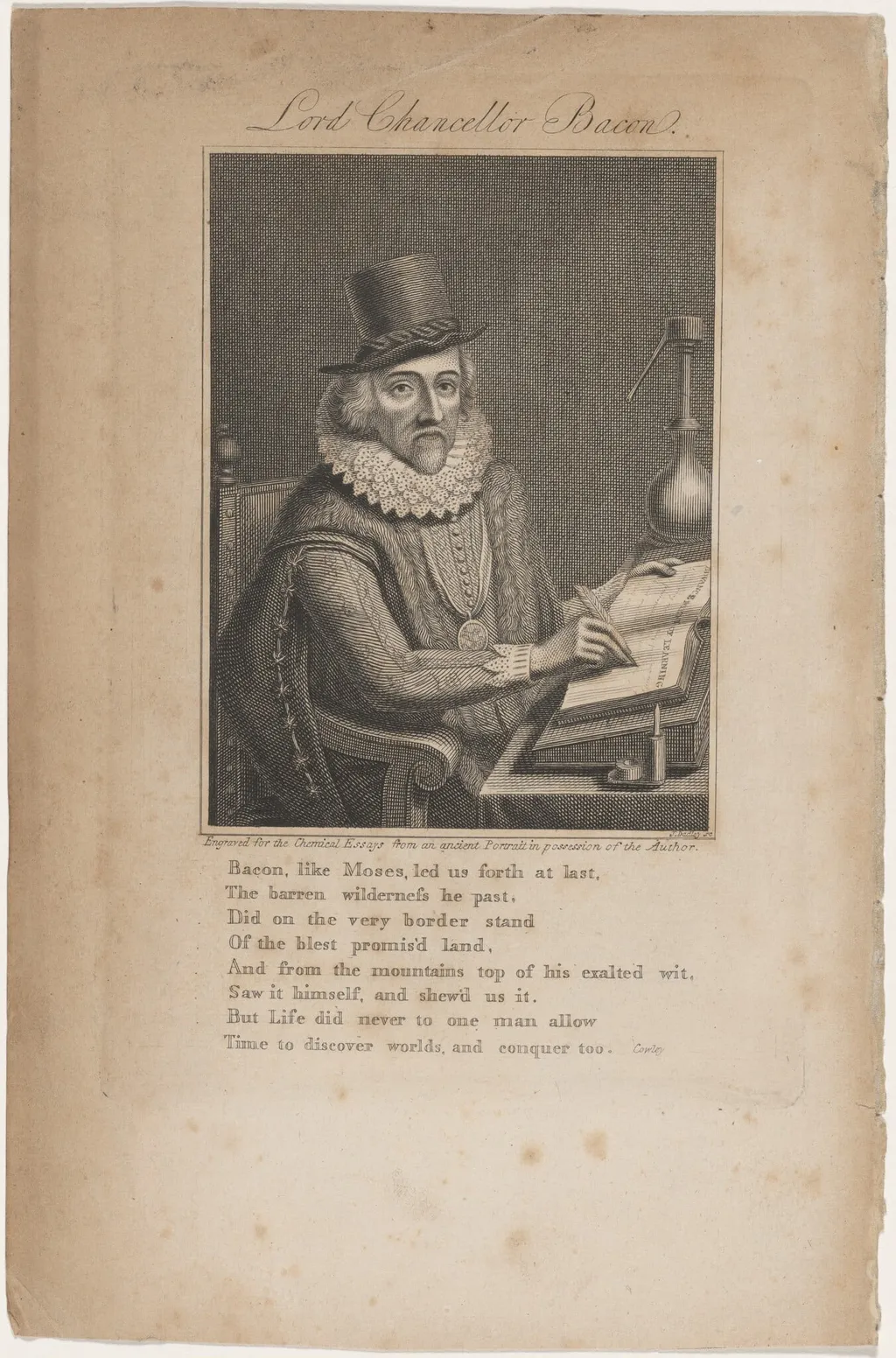 Lord Chancellor Bacon, by J. Dadley, ink, 1787