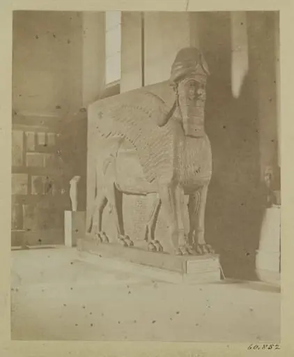 Assyrian sculpture of a lion winged. London: British Museum, by J. Davis Burton