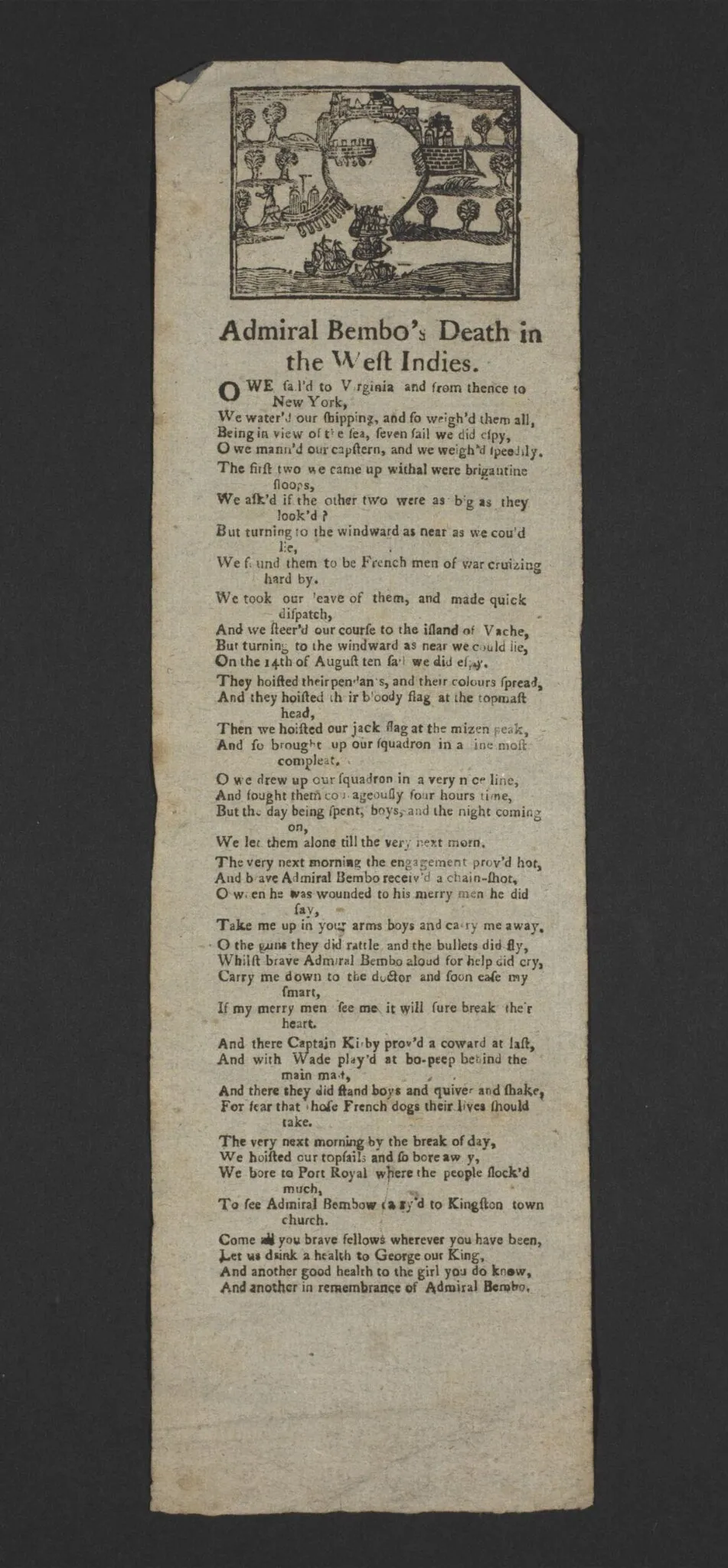 Admiral Bembo's Death in the West Indies, by J. Evans, 1750