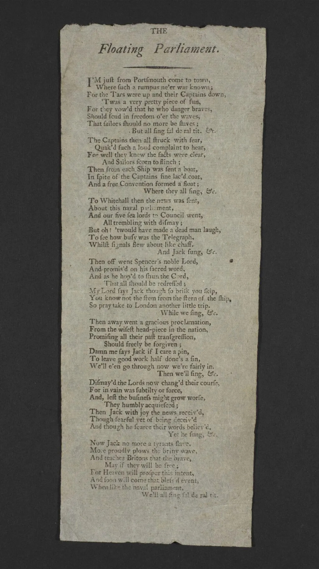 The Floating Parliament, by J. Evans, 1750