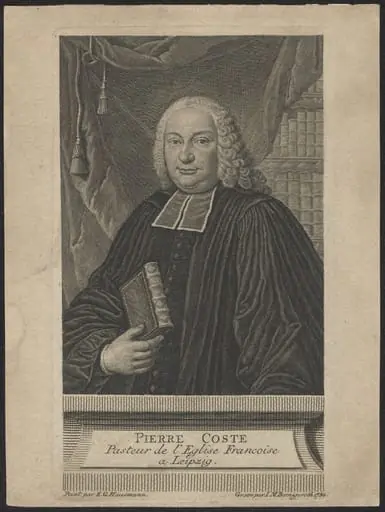 Portrait of Pierre Coste, Walloon minister in Leipzig, by J.M., Bernigeroth