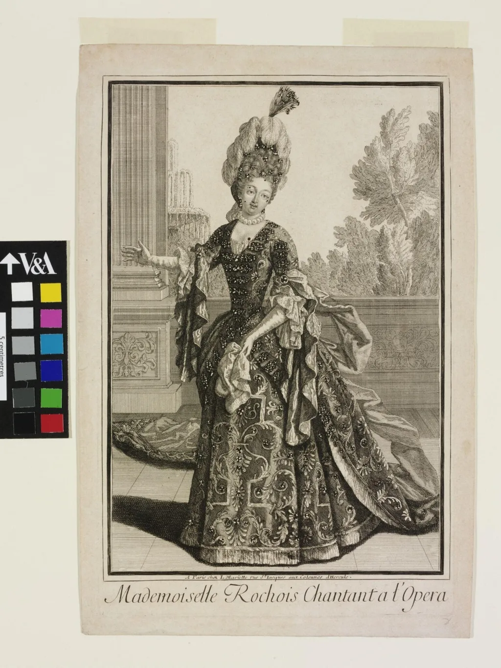 Mademoiselle Rochois Chantant a L'Opera, by J. Mariette, 1650