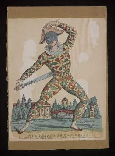 Mr G. French as Harlequin, by J. Redington