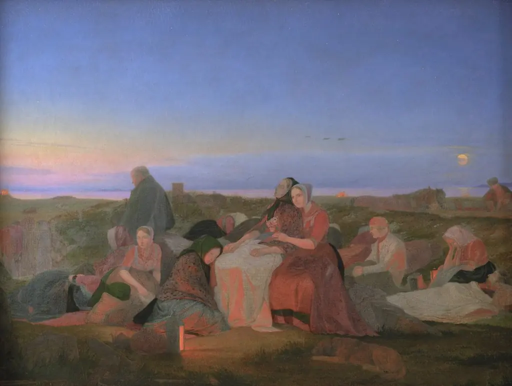 Midsummer's Eve. Sick People Asleep upon the Grave of St. Helena at Tisvilde, by Jørgen Sonne