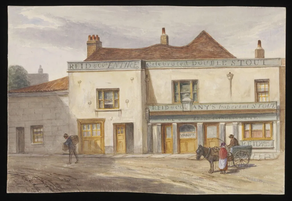 The Green Man, Balls Pond Road, by J. T. Wilson, watercolor, 1869