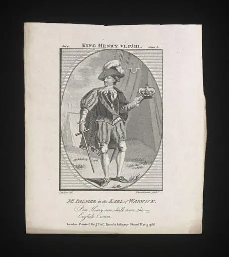 John Palmer Junior as the Earl of Warwick, by J. Thornthwaite