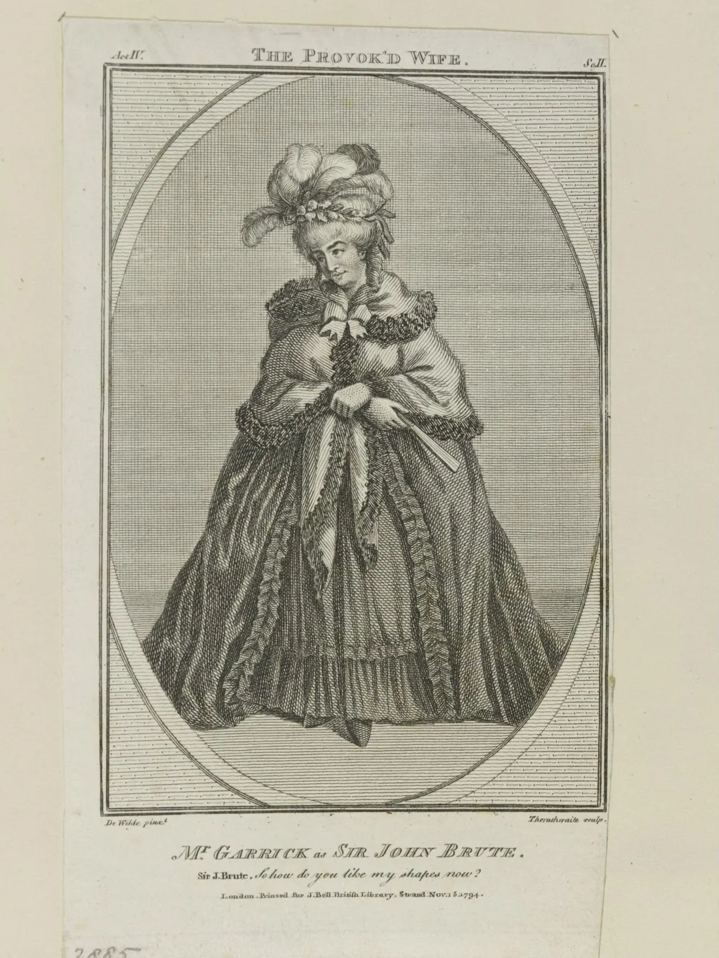 Mr. Garrick as Sir John Brute, by J. Thornthwaite, 1794