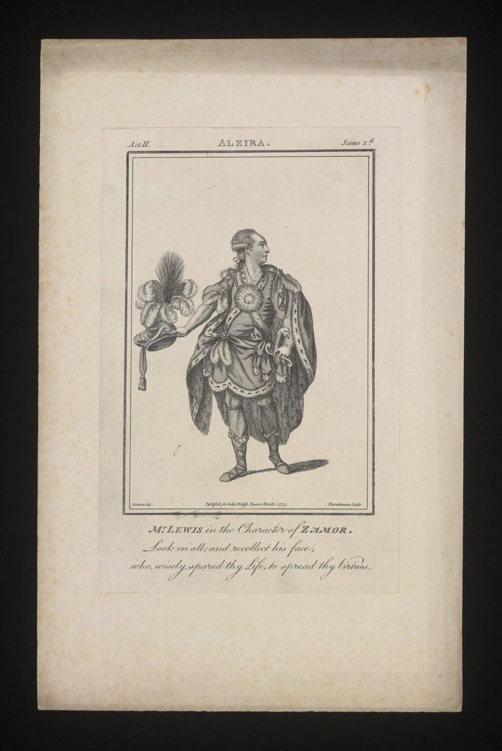 Mr. Lewis in the character of Zamor, by J. Thornthwaite, 1
