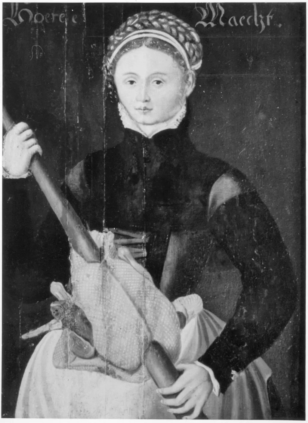 Girl from Goeree in country dress, by J. van Horst, oil, 1570