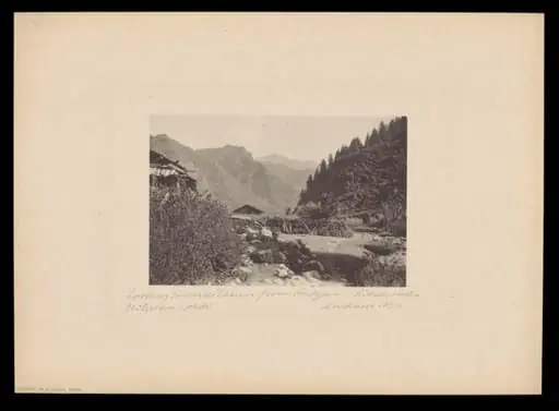 Looking towards Tauin from Pahalgam, Lidder Valley, Kashmir, by J.W. Groves
