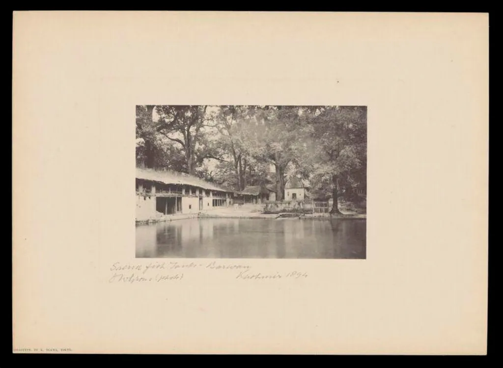 Sacred Fish Tanks, Kashmir, by J.W. Groves, photographic, 1894