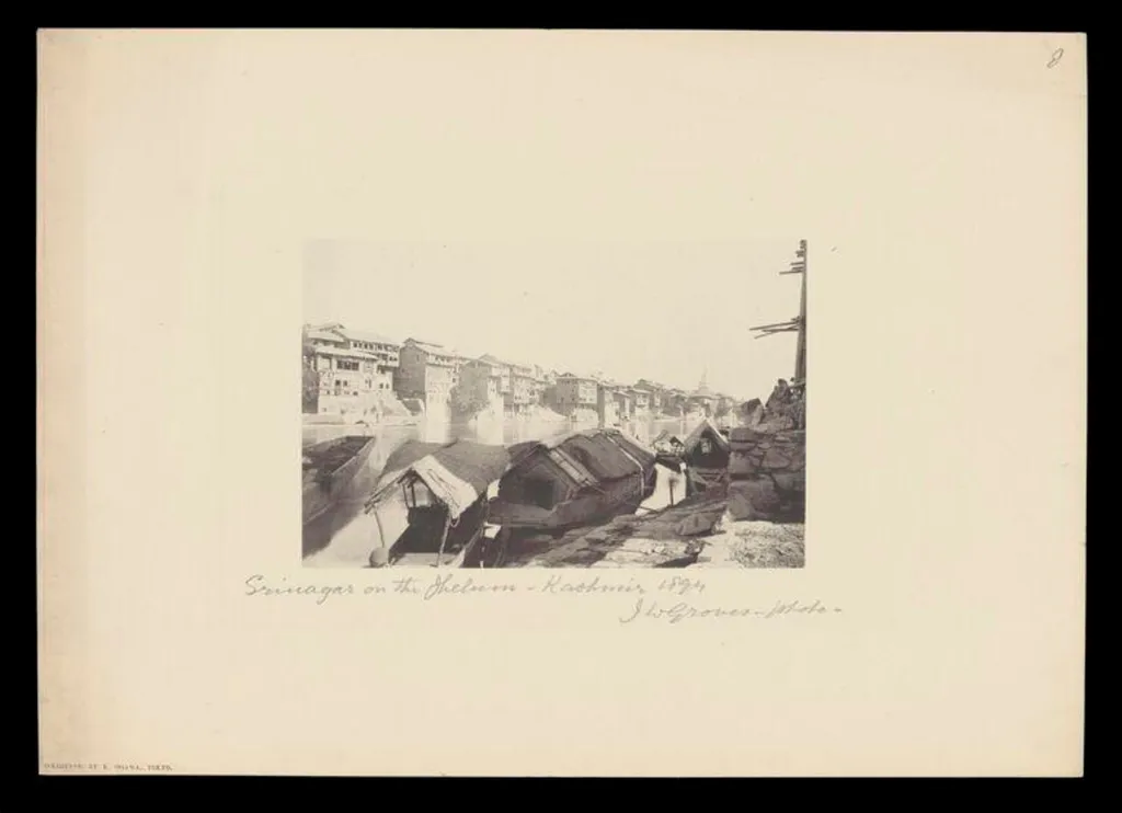 Srinagar on the Jhelum, Kashmir, by J.W. Groves, photographic, 1894