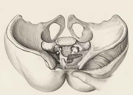 Cross section of the pelvis