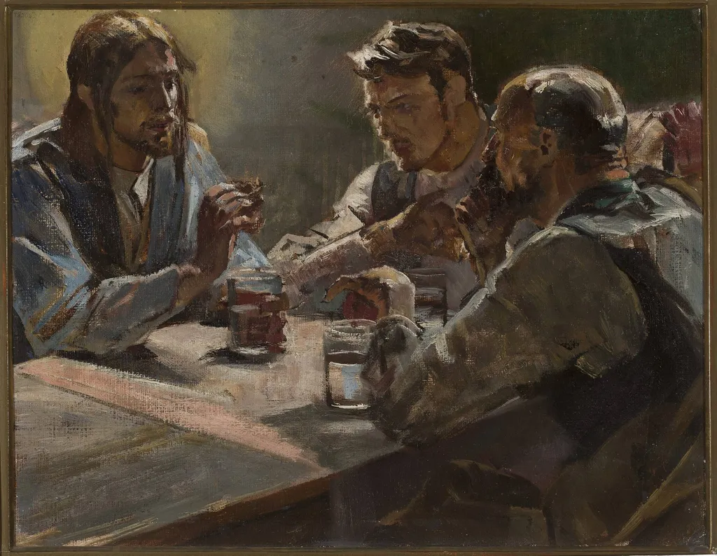 Christ in Emmaus, by Jacek Malczewski, oil, 1899