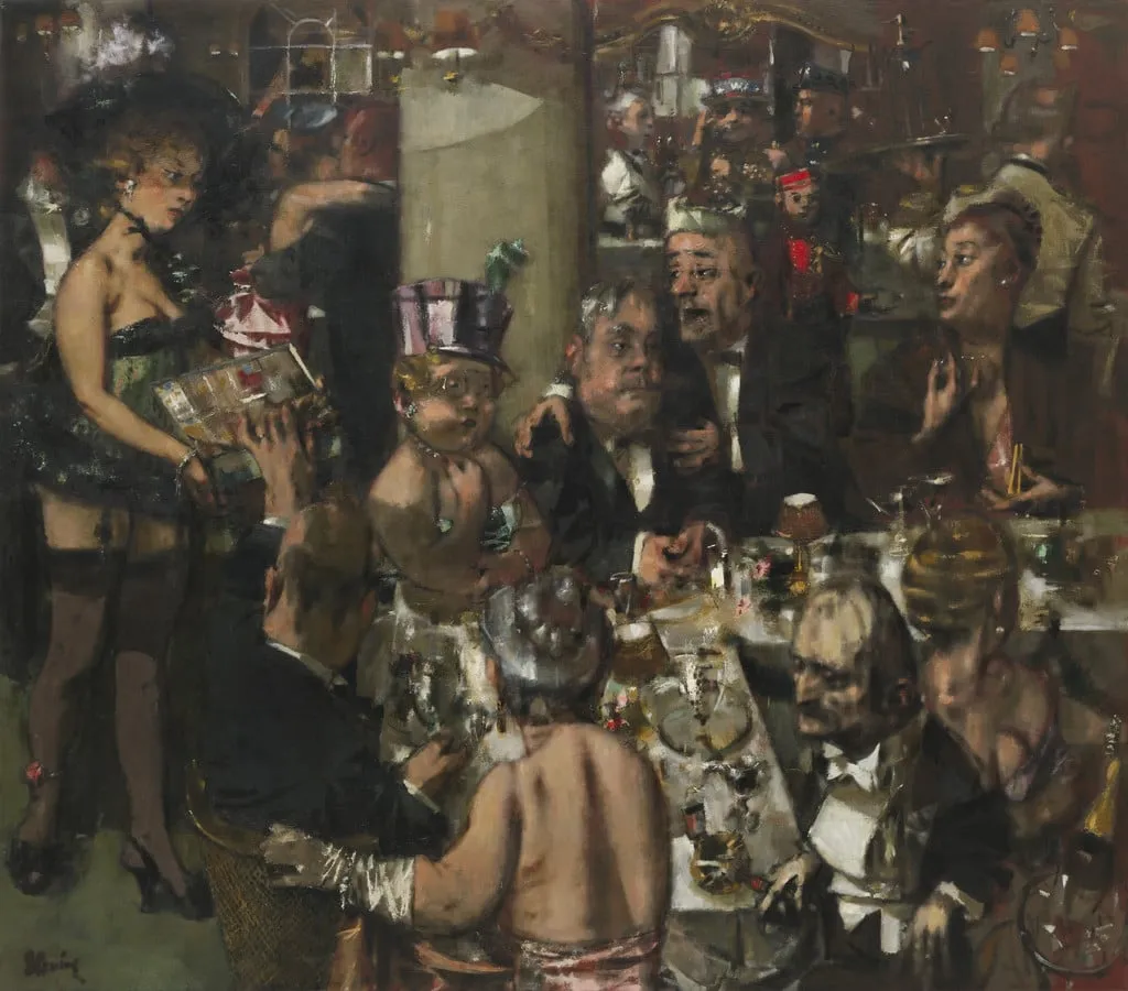 Untitled, by Jack Levine, oil, 1954