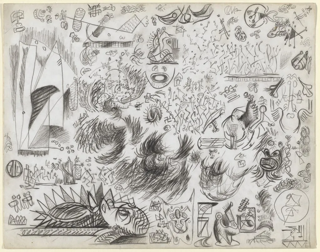 Untitled, by Jackson Pollock, graphite, 1940