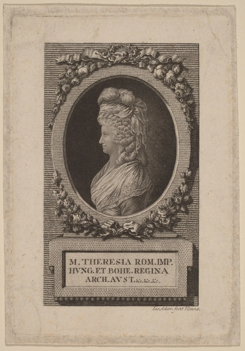 Marie-Thérèse, Holy Roman Empress, by Jacob Adam, ink, 1780