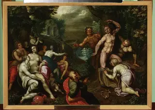 Apollo flaying Marsyas (Ovid, Metamorphoses, VI, 382–400), by Jacob Adriaensz Backer, 1639