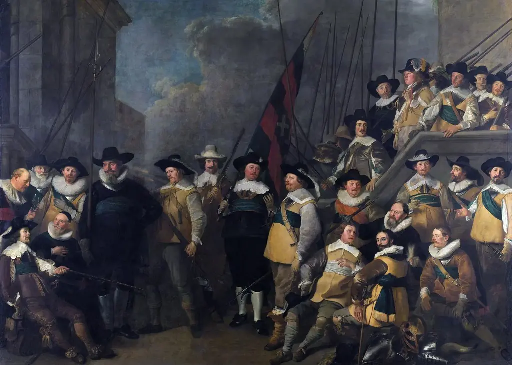 Officers and other Civic Guardsmen of the V District in Amsterdam under the command of Captain Cornelis de Graeff and Lieutenant Hendrick Lauwrensz, by Jacob Adriaensz Backer