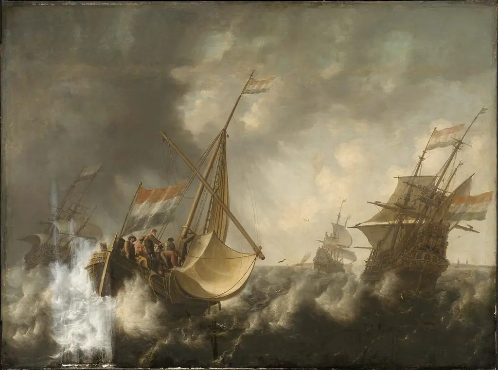 Ships in a Storm, by Jacob Adriaensz Bellevois