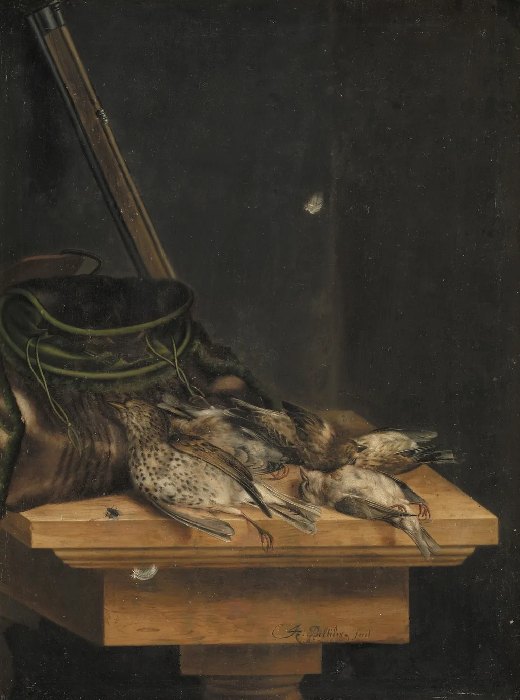 Dead Birds, by Jacob Biltius, oil, 1670