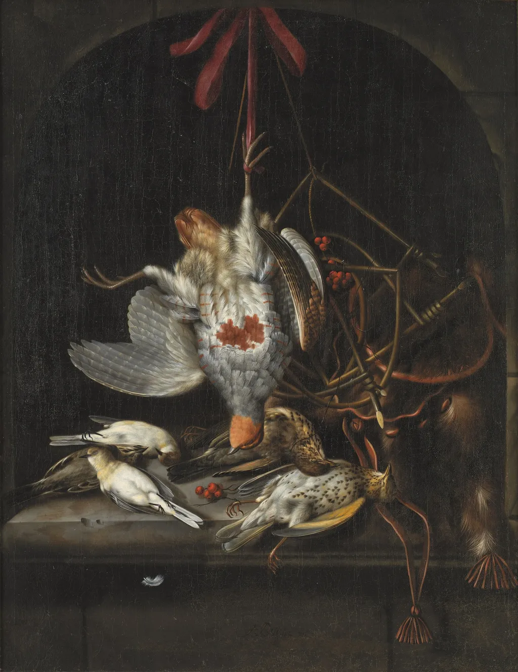 Dead Wildfowl, by Jacob Biltius, oil, 1674