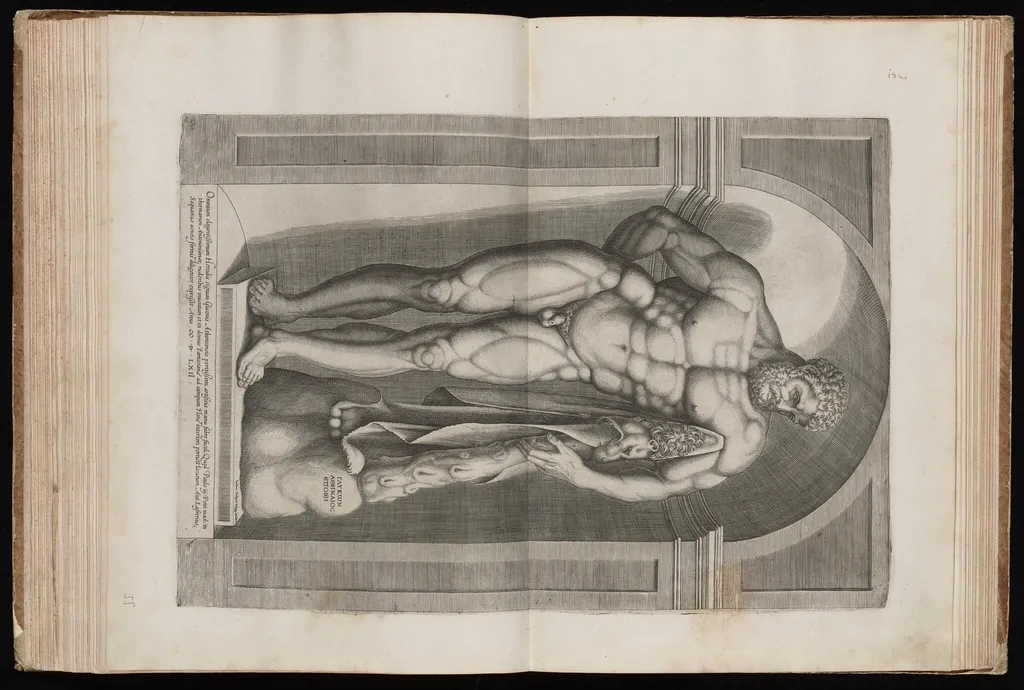 The Farnese Hercules, by Jacob Bos, ink, 1562