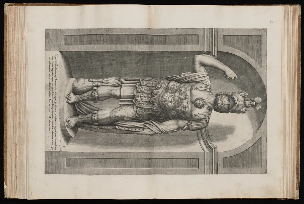 The Statue of Mars, called 'Pyrrhus', by Jacob Bos, ink, 1562