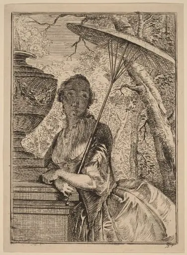 Young Woman Holding a Parasol, by Jacob Buys