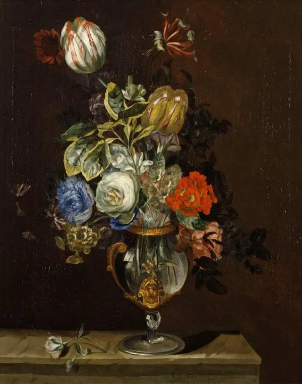A vase of flowers, by Jacob Campo Weyerman, oil, 1730
