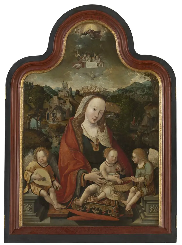 Madonna and Child with angels, by Jacob Cornelisz van Oostsanen