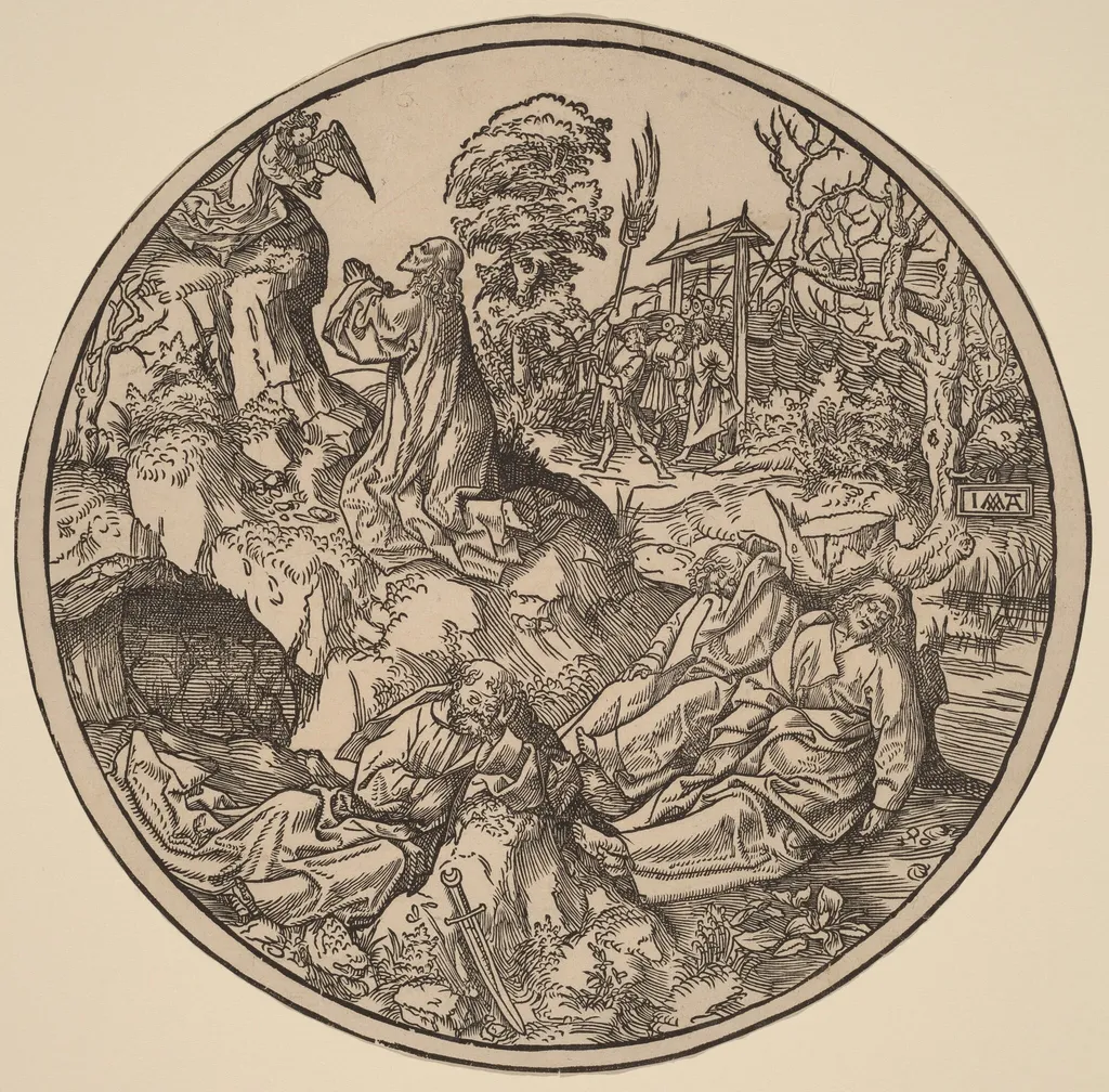 The Agony in the Garden, by Jacob Cornelisz van Oostsanen, ink, 1512