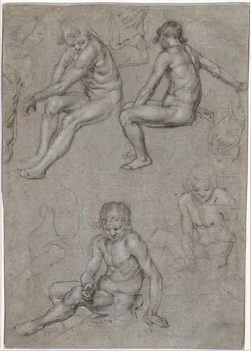 Studies of a Naked Seated Boy, by Jacob de Gheyn II