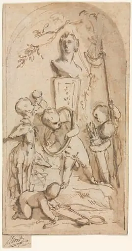 Bust of Diana with Putti and Hunting Attributes, by Jacob de Wit