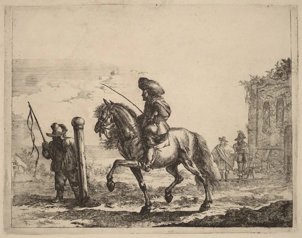Riding School, by Jacob Duck, ink, 1634