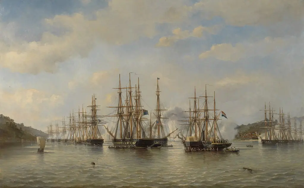 Dutch, English, French and American Squadrons in Japanese Waters during the Expedition under the Command of the French Captain Constant Jaurès, September 1864, by Jacob Eduard van Heemskerck van Beest