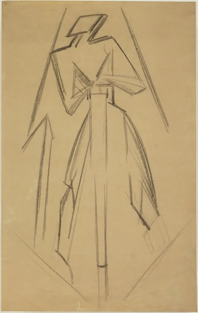 Untitled, by Jacob Epstein, chalk, 1913