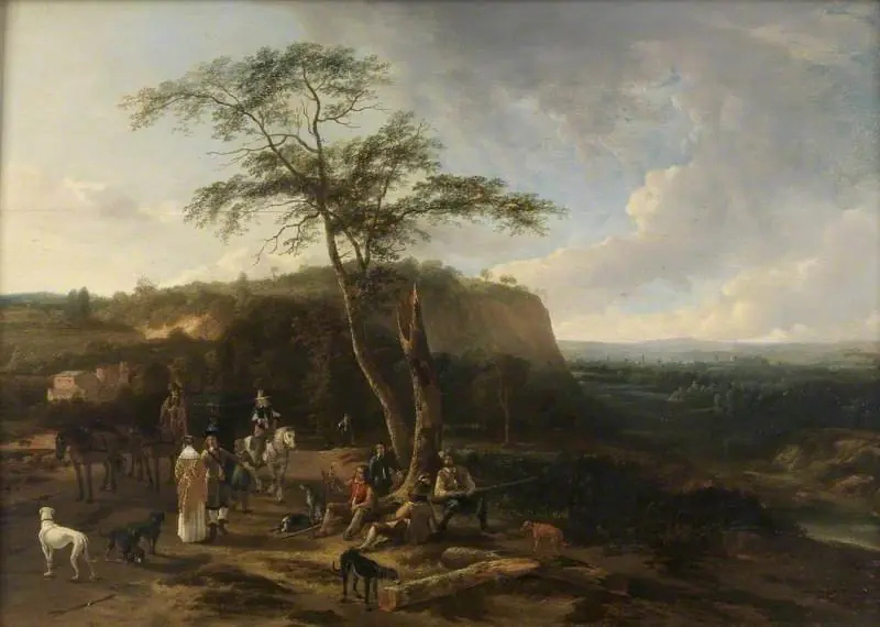 Landscape with a Fowling Party, by Jacob Esselens