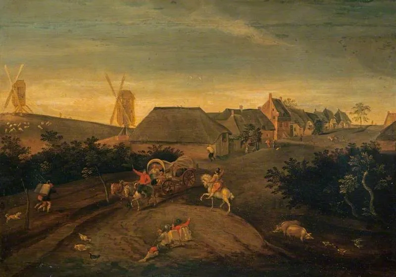 A Flemish Village, by Jacob Grimmer, oil