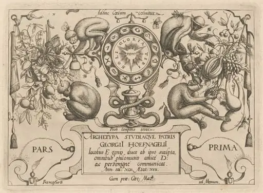 Archetypa studiaque patris Georgii Hoefnagelii [Part 1, Title Page], by Jacob Hoefnagel