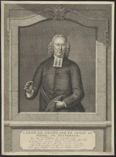 Portrait of Aaron le Grand, minister in Amsterdam, by Jacob, Houbraken