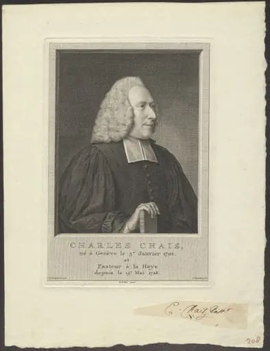 Portrait of Charles Chais, Pastor in The Hague, by Jacob, Houbraken