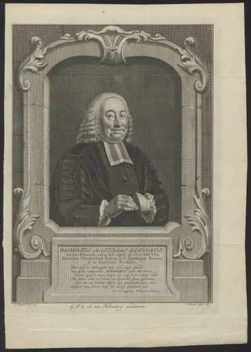 Portrait of Gisbertus Matthias Elsnerus, by Jacob, Houbraken