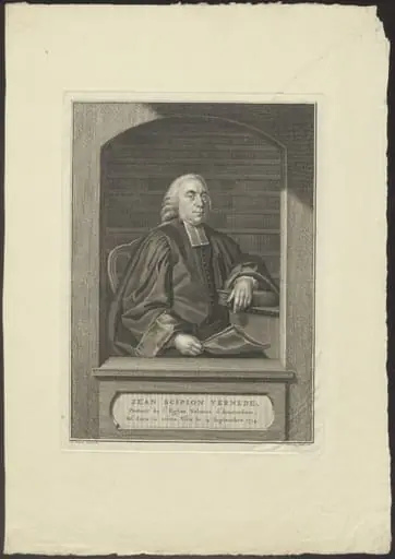 Portrait of Jean Scipion Vernede, Walloon minister in Amsterdam, by Jacob, Houbraken