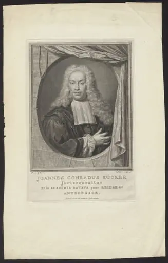 Portrait of Joannes Conradus Rücker, by Jacob, Houbraken, 1747